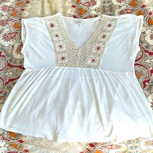 Lucky Brand Crochet Tee
